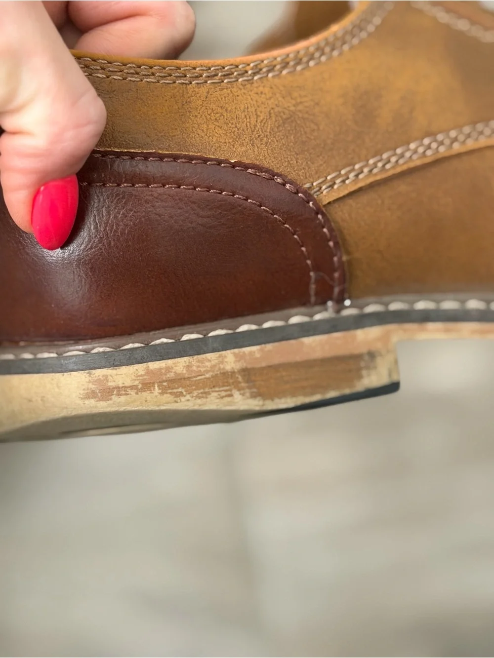 Steve Madden Men's Tan Leather Lace-Up Oxfords